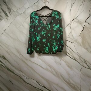 leaf print blouse. size 12